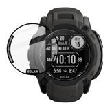 Engo Garmin Instinct 2X 50mm İle Uyumlu Ekran Koruyucu Tam Kaplayan Flexible Temperli Cam, 9H Çizilmelere Dayanıklı Ultra HD Şeffaf, Siyah Çerçeveli