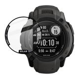 Engo Garmin Instinct 2X 50mm İle Uyumlu Ekran Koruyucu Tam Kaplayan Flexible Temperli Cam, 9H Çizilmelere Dayanıklı Ultra HD Şeffaf, Siyah Çerçeveli