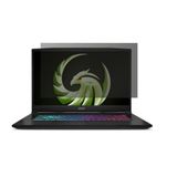 Engo Msi Bravo 17 D7VF 17.3 İnç İle Uyumlu Hayalet Ekran Koruyucu Notebook, Yandan Görünmeyen Anti-Spy Gizlilik (Privacy) Laptop Koruması, 9H Temperli Nano Kırılmaz Esnek Cam, Parlama Önleyici