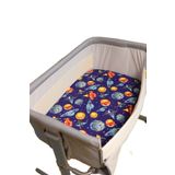 ENHA BABY 0-6 Ay Anne Yanı Beşik için Lastikli Müslin Çarşaf -50x84 Cm Yatak Için Uygundur-Galaksi-