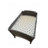 ENHA BABY %100 Pamuk Ranforce Kumaş Lastikli Bebek Çarşafı-Gri Kalp-(70X110X5)(60X120X10)