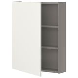 ENHET banyo duvar dolabı, gri-beyaz gri-beyaz 60x15x75 cm