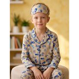 Enie Erkek Çocuk Pamuklu Oyun Konsolu Desenli Uzun Kollu Pijama Takımı + Göz Bandı - Çok Renkli - 7 - 8 Yaş