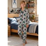 Enie Erkek Çocuk Uzun Kollu Düğmeli Pijama Takımı + Göz Bandı