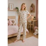 Enie Kız Çocuk Tavşan Desenli Kısa Kollu Pijama Takımı
