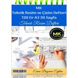 Enine Boyuna Eğitim A3 Teknik Resim Defteri 30 Sayfa