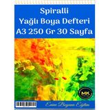 Enine Boyuna Eğitim Büyük Boy Yağlı Boya Defteri A3 250 gr