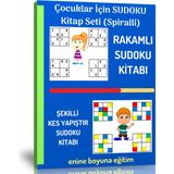 Enine Boyuna Eğitim Çocuklar İçin İkili Sudoku Kitap Seti (spiralli)