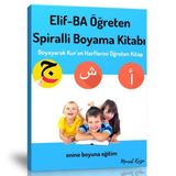 Enine Boyuna Eğitim Elif-ba Öğreten Spiralli Boyama Kitabı