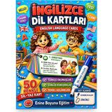 Enine Boyuna Eğitim Ingilizce Dil Kartları Zincirli Yaz-Sil