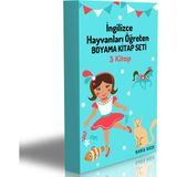Enine Boyuna Eğitim Ingilizce Öğreten Boyama Kitap Seti -Hayvan Isimlerini Öğreniyoruz