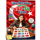 Enine Boyuna Eğitim 🌍🇹🇷 Ülke Bayrakları Öğreten Yaz-Sil Kitabı 🇹🇷🌍