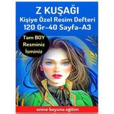 Enine Boyuna Eğitim Z Kuşağı Kişiye Özel Resim Defteri A3 Resim Defteri