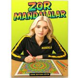 Enine Boyuna Eğitim Zor Mandalalar Boyama Kitabı (Arkası Boş – Spiralli)