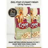 Enjoy Biftekli Yetişkin Köpek Maması 15 Kg 2Li Set