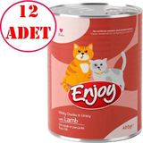 Enjoy Kuzu Etli Kedi Konservesi Sos Içinde Et Parçacıklı 400 gr 12 Ad - Karışık