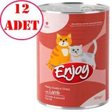 Enjoy Kuzu Etli Kedi Konservesi Sos İçinde Et Parçacıklı 400 Gr 12 Ad