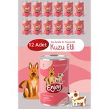 Enjoy Kuzu Etli Köpek Konservesi, Sos İçinde Et Parçacıklı, 400 g x 12 Adet EN-K4K