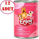 Enjoy Kuzu Etli Köpek Konservesi Sos İçinde Et Parçacıklı 400 Gr 12 Ad