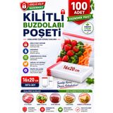 Enjoy Party Store Kilitli Koruyucu Buzdolabı Poşeti Naylon Torba 16x20cm 100 Adet 1 Paket