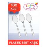 Enjoy Party Store Plastik Lux Sert Kalın Kaşık 100 Adet 1.kalite Sert Plastik