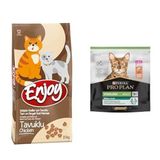 Enjoy Tavuklu, Yetişkin, 15 Kg Kahverengi x1 + Pro Plan Sterilised Kısırılaştırılmış Kediler İçin Somonlu 400 Gram x1