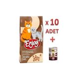 Enjoy Tavuklu Yetişkin Kedi Maması 1 kg x 10 Adet + 400 gr Konserve Hediyeli Set