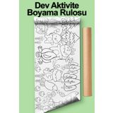 Enjoymydesign Kamp Temalı Boyama Kağıdı 2.5 Metre Rulo - Bebek ve Çocuk için Eğitici Aktivite Kağıdı