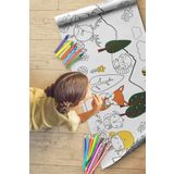Enjoymydesign Orman Hayvanları Aktivite Boyama Kağıdı 2.5 Metre Rulo - Bebek Ve Çocuk Için Eğitici Aktivite Kağıdı