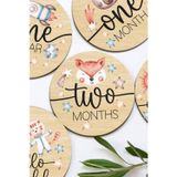 Enjoymydesign Uzay Temalı Aylık Bebek Kartları Ingilizce Milestone Cards Astronot Hayvanlar Ay Kartları