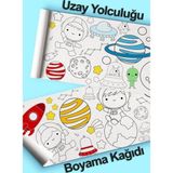 Enjoymydesign Uzay Ve Gezegenler Dev Boyama Kağıdı 2.5 Metre Tatil Aktivite Rulosu - Çocuk Eğitici Boya Rulo Kağıt
