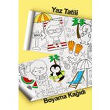 Enjoymydesign Yaz Tatili Dev Boyama Kağıdı 2.5 Metre Tatil Aktivite Rulosu - Çocuk Eğitici Boya Rulo Kağıt
