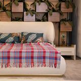 Enka Home Scotch Pamuklu Battaniye - 150 x 200 cm - Kırmızı - Gri