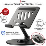 Enkado 360 Tüm Açılarla Ayarlanabilir Tüm Tablet ve Telefonlarla Uyumlu Stand Dayanıklı Metal Tablet Tutucu Yükseltici Sabitleyici