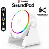 Enkado EKD-S11 5W İndüksiyonlu Bluetooth Hoparlör Ses Yükselten 2000mAh RGB Işıklı Standlı Speaker - Beyaz