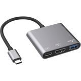 Enkado EKD-TP43 3'ü 1 Arada Type-C Hub Adaptör 4K HDMI Usb3.0 ve Pd Şarj Destekli Metal Dönüştürücü - Seçeneksiz