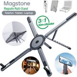 Enkado Laptop Stand Katlanabilir Ayarlanabilir Manyetik Magsafe Alüminyum Telefon Tablet Tutucu Tripod 3in1 - Gri