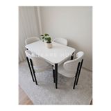 Enkare Nero Masa & Badem Sandalye Takımı | Minimal Mdf Masa + 4 Sandalye | 70x110 | Mutfak, Antre, Balkon