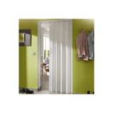 ENLIS PVC Akordiyon Kapı 100x200 cm Katlanır Sürgülü Oda Banyo Kapısı Beyaz