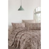 Enlora Home Baskılı Pike Takımı Çift Kişilik Pure Kahve Kahverengi