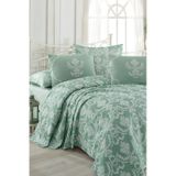 Enlora Home Baskılı Pike Takımı Çift Kişilik Pure Suyeşili Su Yeşili