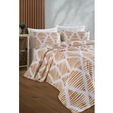 Enlora Home Baskılı Pike Takımı Çift Kişilik Segment Hardal