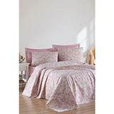 Enlora Home Baskılı Pike Takımı Çift Kişilik Tuval %100 Pamuk Mor Geometrik Desenli 200 x 235 cm
