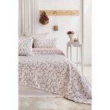 Enlora Home Baskılı Pike Takımı Tek Kişilik Gonca Beyaz