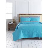 Enlora Home Çift Taraflı Kapitone Yatak Örtüsü Seti Çift Kişilik MaxiColor Turkuaz - 200 x 220 cm