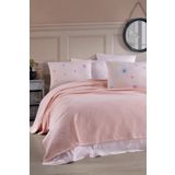 Enlora Home Color Pike Takımı Çift Kişilik Unicornlar Kombin Pudra