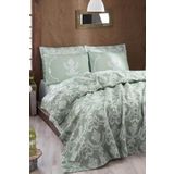Enlora Home Desenli Pike Örtü Çift Kişilik Pure SuYeşili (Pike)