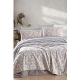 Enlora Home Desenli Pike Seti Çift Kişilik Piti Yaprak Rose (Pike+Yastık Kılıfı)