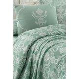 Enlora Home Desenli Pike Seti Çift Kişilik Pure SuYeşili (Pike+Yastık Kılıfı)