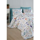 Enlora Home Desenli Pike Seti Tek Kişilik Floral Lila (Pike+Yastık Kılıfı)